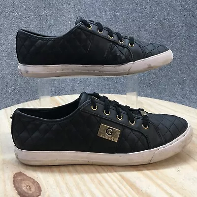 G By Guess Shoes Womens 10 M GGBACKER2 Low Top Lace Up Quilted Sneakers Black • $12.99