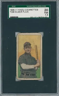 1909-11 T206 Elmer Flick Hindu SGC1.5 • $995