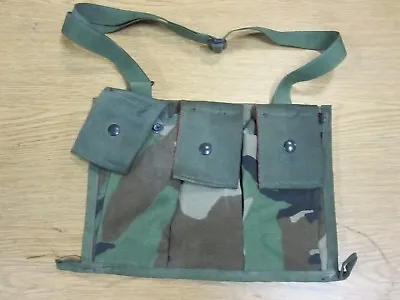 Used Usgi Woodland Camo Bandoleer 6 Mag Genuine Usa Made • $14.95