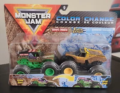Color Change GraveDigger & EarthShaker Monster Jam Truck  1:64 Dirty To Clean • $24.99