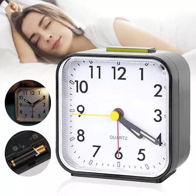 £6.94 • Buy Mini Quartz Clock Alarm Bedside Travel Easy Read Luminous Hands Glow Snooze UK