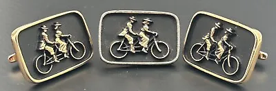 Vintage Hickok Bicycle Built For Two Tandem Cufflinks Tie Clip • $24.95