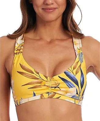 La Blanca MARIGOLD Bella Shirred Bikini Swim Top US 10 • $21.66