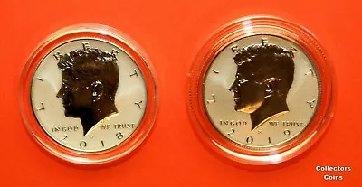 2018 & 2019 S Reverse Kennedy Proofs (2018 Silver 2019 Clad From Apollo 11 Set) • £120.48