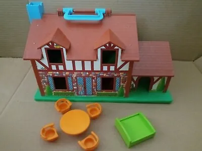 Vintage 1980s Fisher Price Little People #952 Tudor House With Accessories  • $29.99