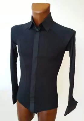 Mens Stretch Dance Shirt Built On Shorts For Ballroom Dance Ice Skating • £89