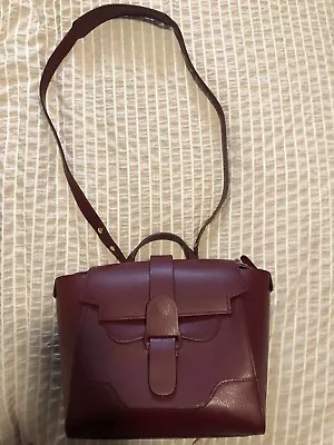 Senreve Mini Maestra Pebbled Aubergene  Bag Satchel Burgundy. • $360