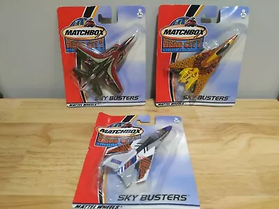 Lot Of 3 Matchbox Hero City Sky Busters New Factory Sealed Fighter Jets Airplane • $25.44
