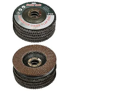Lot Of 10  4 1/2  X 7/8  Flap 100 Grit Wheel Sanding Disc Aluminum Oxide • $15.95