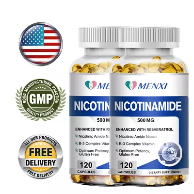 2 Bottles Nicotinamide Resveratrol 500MG NAD Supplement Support Anti-aging • $21.99