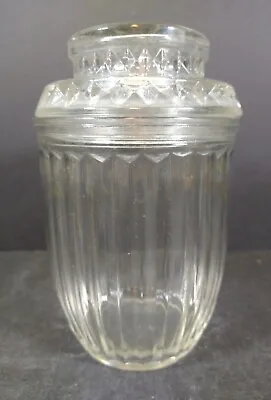 Vintage Anchor Hocking 7  Clear Ribbed Glass Canister Jar W/ Lid  • $9.99