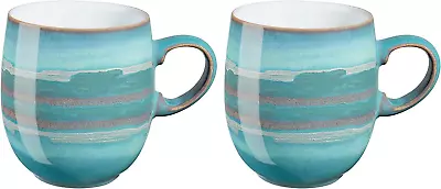 £34.35 • Buy Denby 124048812 Azure Coast 2 Piece Large Curve Mug Set, 400ml