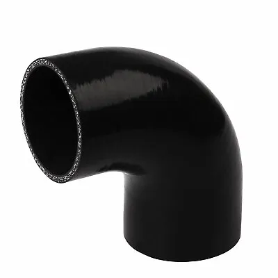 90 Degree 57mm 2.25 Inch 2-1/4  Racing Silicone Hose Elbow Coupler Pipe Black • $9.93