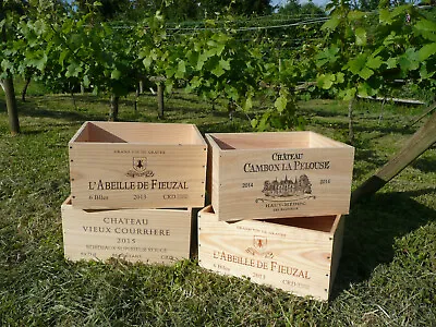 £12.95 • Buy Wooden Wine Box Crate, 6 Bottle Or Magnum Size. French, Shabby Chic, Vintage.