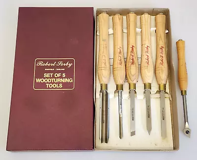 Set Of 6 Robert Sorby Wood Turning Tools HSS Chisels Sheffield England 52HS Box • $159.95