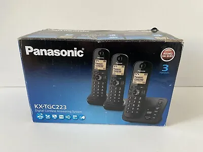 Panasonic KX-TGC223E Digital Cordless Answering System With Handset Trio - Black • £40