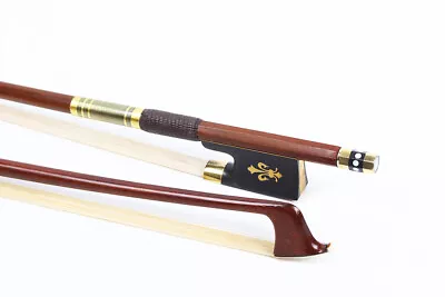 4/4 Violin Bow Brazilwood Ebony Frog Bows Hair Poplar Blossom Golden Black Silk  • $32