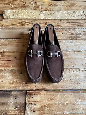 Salvatore Ferragamo Suede  Horsebit  Leather Shoes  Loafers UK Sz  10/US 11D • $130