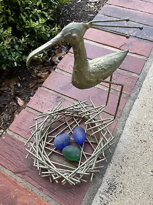 Vintage C Jere Sandpiper & Nest  W/eggs Mcm Bronze Sculpture Mid Century Modern • $100