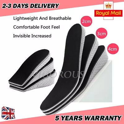 £7.69 • Buy Shoe Height Increase Insoles Heel Lift 2-4cm Pads Sole Foot  Unisex Washable