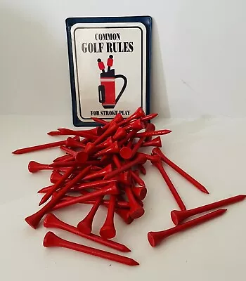 Vintage NEW Never Used USGA Golf Rules 1996 & 45+ Red Wooden Golf Tees 2.75  • $14.95