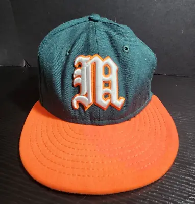 University Of Miami Hurricanes New Era 59fifty Hat Cap Size 6 7/8 The U Green • $9.99