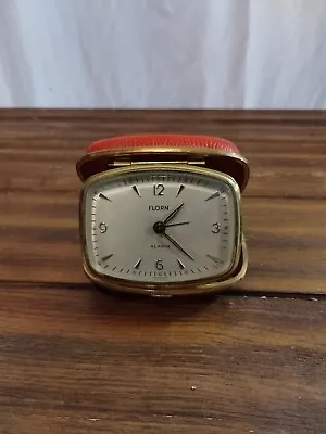 Florn Vintage Leather Case Wind-up Travel Alarm Clock • $20