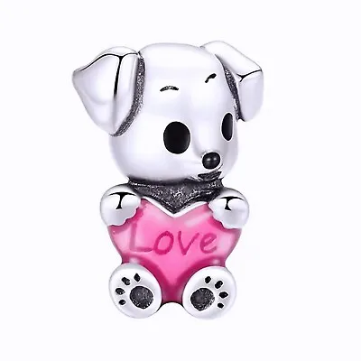 $8.50 • Buy Authentic Handmade Pandora Sterling Silver Enamel Painted Mini Love Dog Charm