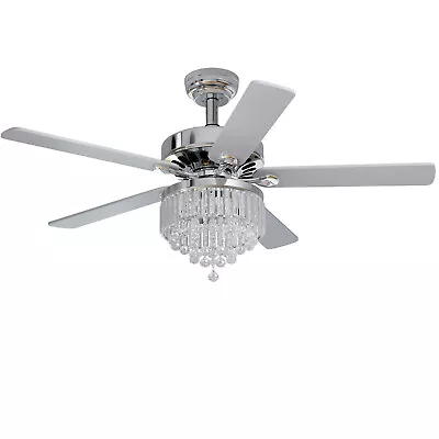 52  Ceiling Fan Light Dual-sided Blades Crystal Chandelier With Remote Control • $106.99