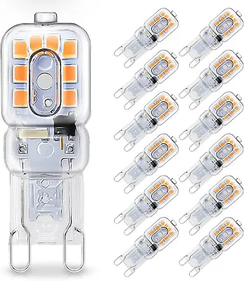 12Pcs G9 LED 3W = 30W Light Bulb WARM WHITE Replaces G9 Halogen Capsule Bulbs • £8.95