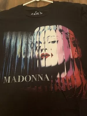 MADONNA The MDNA Tour Concert Black Graphic T- Shirt Large Double Sided • £24.11