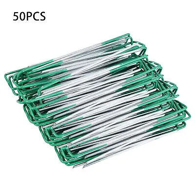 20-100X Garden Netting Pegs Stakes Staples Securing Lawn U Shaped Nail Pins • £9.59