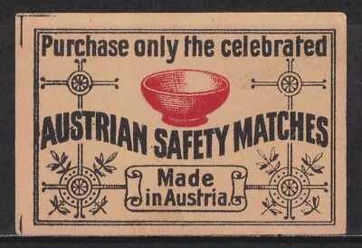 Old Matchbox Label Austria Austrian Safety Matches • $2.99