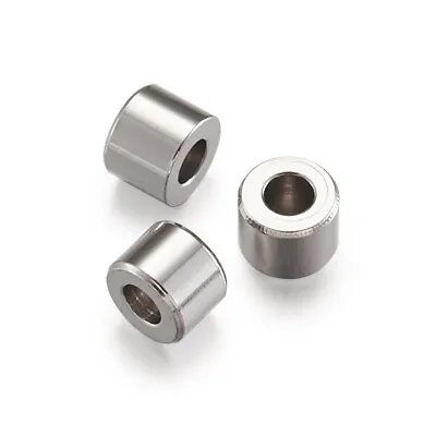 500pcs 304 Stainless Steel Metal Beads Smooth Column Tiny Loose Spacers 2x3mm • $13.99