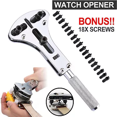 Watch Repair Tools Watch Back Case Opener Wrench Screw Cover Remover Tool Kit • $13.99