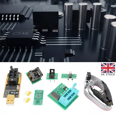 USB Ch341a Bios Eeprom Programmer +Soic8 Clip + Soic8 Adapter +1.8V Adapter • £12.99