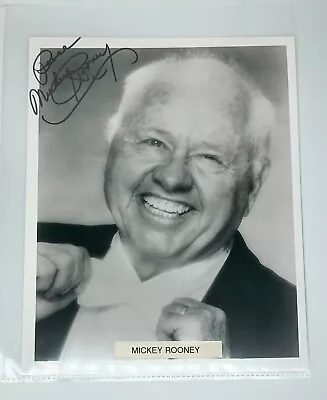 Authentic Autographed Mickey Rooney Movie Actor Head Shot Photo Auto Rare  • $18.99
