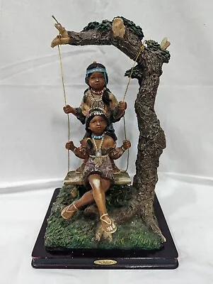 Native American Children On Tree Swing Ornament / Statue The Juliana Collection • £18.99