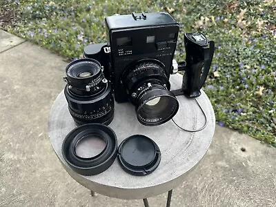 Mamiya Universal Press 6x9  Film Camera Sekor 127mm F4.7 & 100mm 2.8 Lens Grip • $450