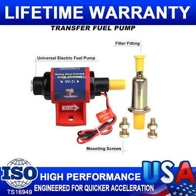 Universal 3/8 Micro Fuel Pump Electric Gas Diesel Inline Low Pressure 5-9PSI 12V • $23.99