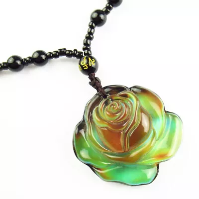 Blue Rainbow Mood Stone Flower Necklace About 24 Inch SJ92757 • $12.47