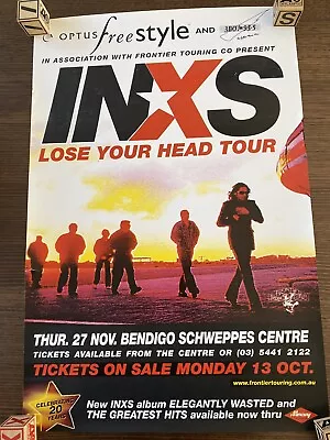 Inxs Lose You Head Tour Concert Poster From Cancelled Tour - Bendigo Show • $159