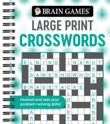 $4.39 • Buy Brain Games - Large Print Crosswords (Swirls) - Spiral-bound - VERY GOOD