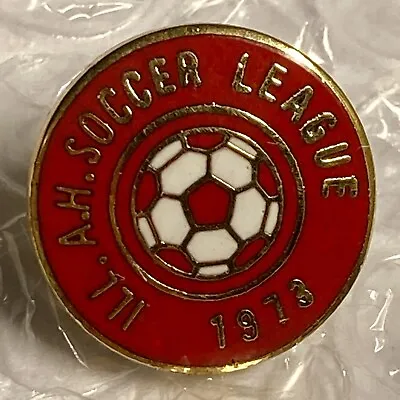 Soccer Pin Illinois AH Soccer League 1973 Button Collectible Vintage IL • $13.01