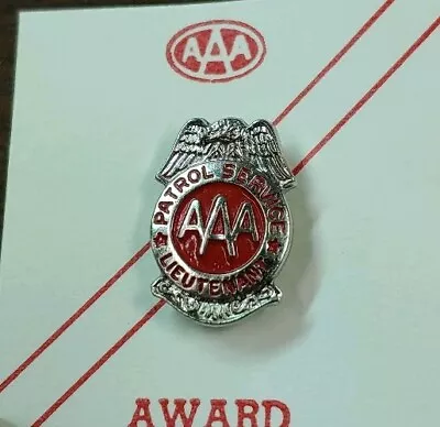 Vintage AAA Award Patrol Service Lieutenant Tie Tack/ Pin Red Enamel Badge Style • $12.99