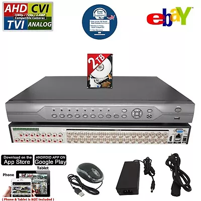 32 Channel H.265 H.264 DVR With 2TB Hard Drive Security Camera Video Recorder • $624.99