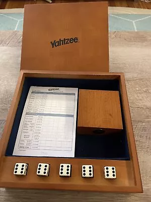 Rare Michael Graves Design YAHTZEE Game Custom Wooden Box & Cup W/ Score Sheets • $29.99