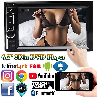 Double Din Car Stereo 6.2  DVD CD Touch Screen Radio Mirror Link For GPS Android • $82.30