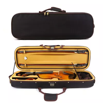 Hard Violin Case 4/4 Full Size Violin Box Wooden Oblong Case Violin Backpack • $95.55