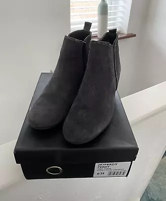 £20 • Buy Dune 'Perdy' Boots Size 6/39 Grey Suede Heeled Ankle Boot